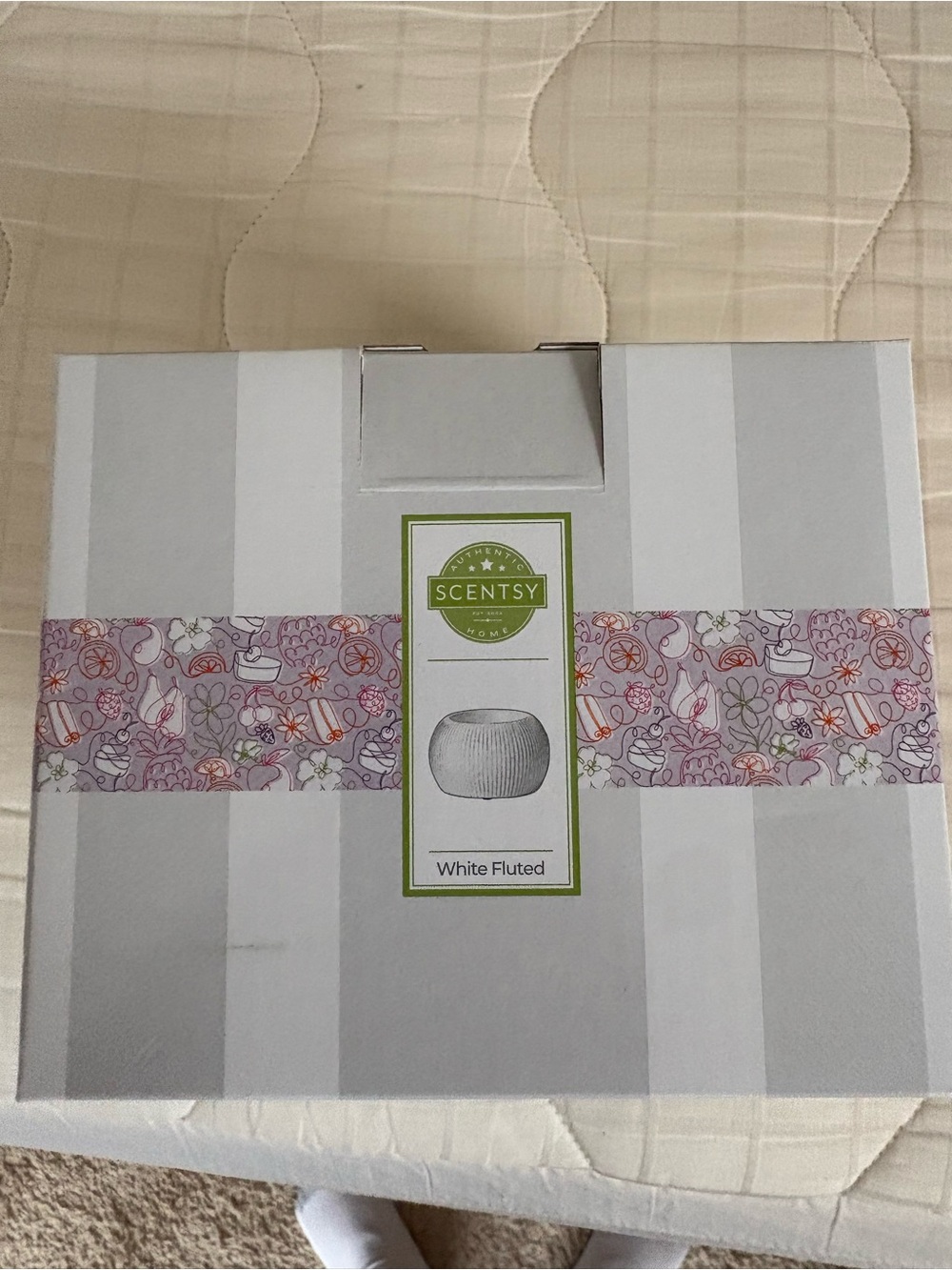 Scentsy White Packaging Box with Black Text